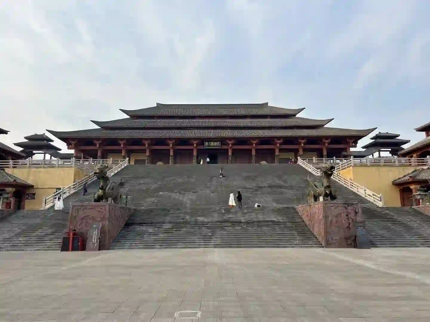 A wide view of the film sets at Hengdian World Studios, Zhejiang
