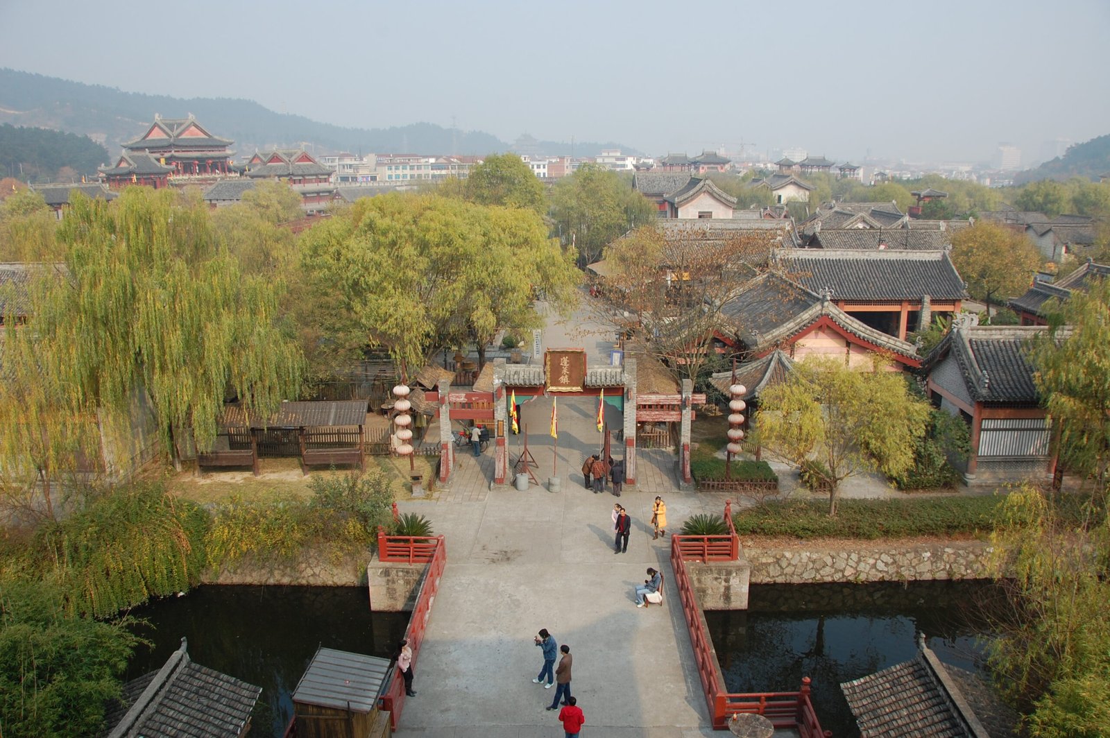 Twin palace halls at Hengdian World Studios, the largest film and television shooting base in Zhejiang, China