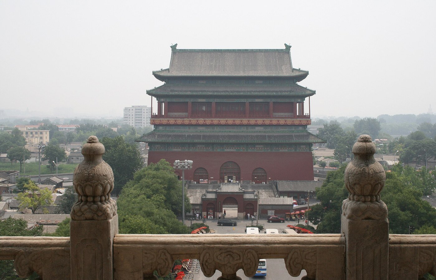 The Drum Tower in Beijing, at the northern end of the Central Axis