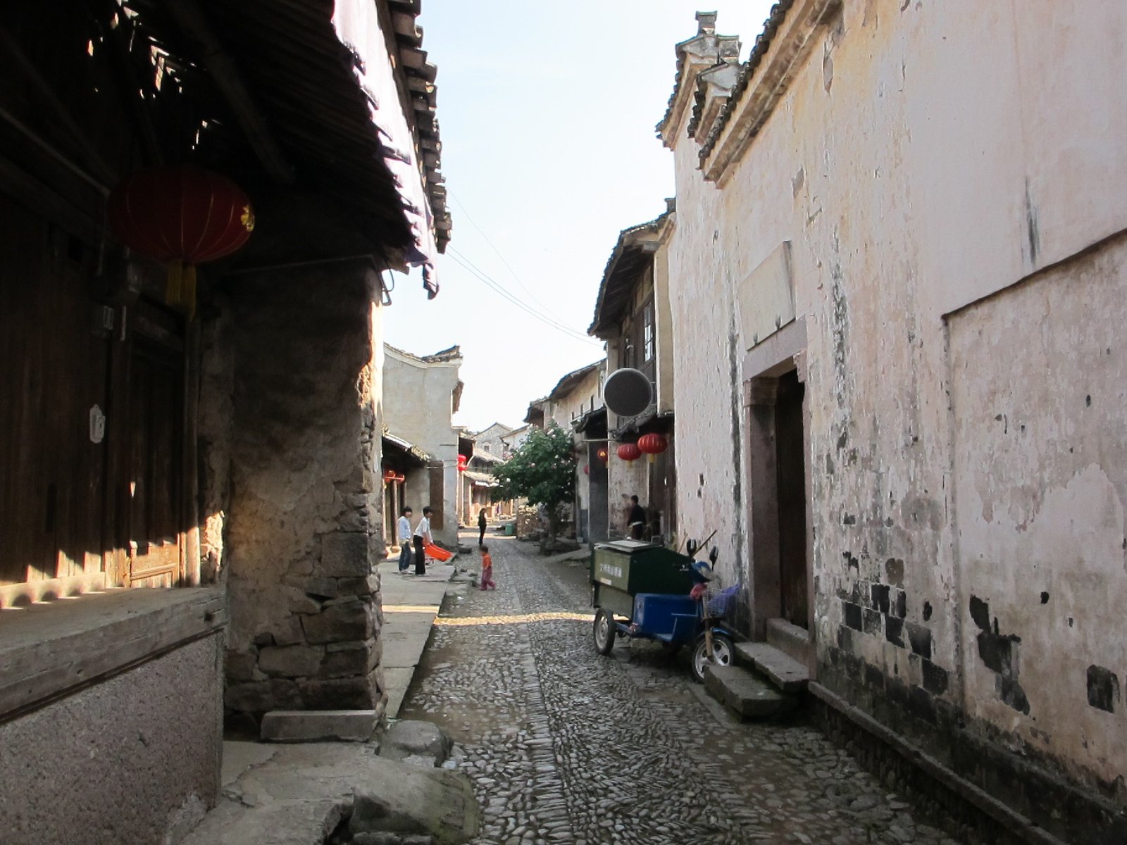 The old flagstone street of Potan Ancient Town in Xianju, Zhejiang, the waterfront town that gives the show its river-port streets