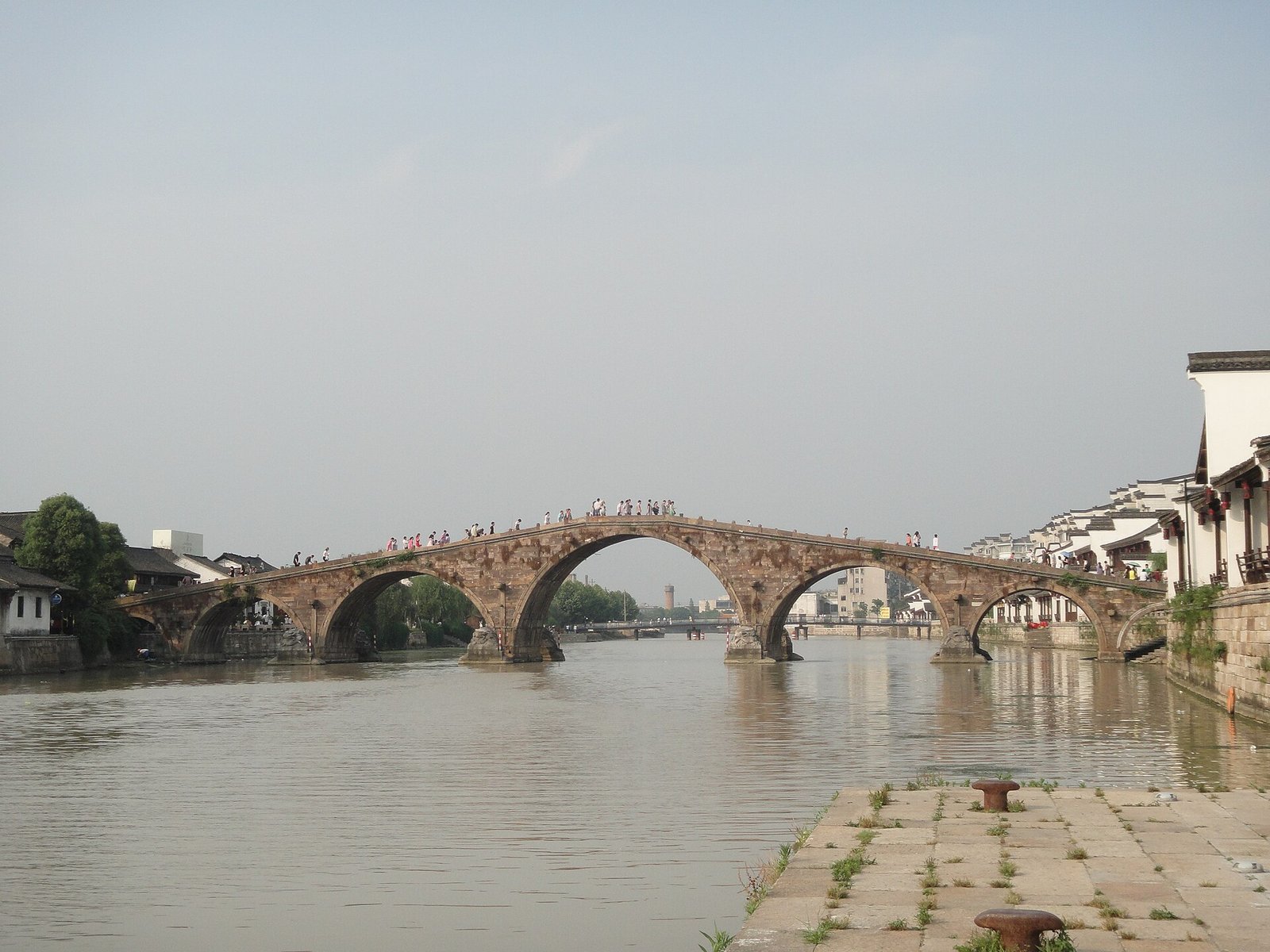The seven-arch Guangji Bridge over the Grand Canal at Tangqi Ancient Town near Hangzhou, the canal town used for The Best Thing's grandfather scenes