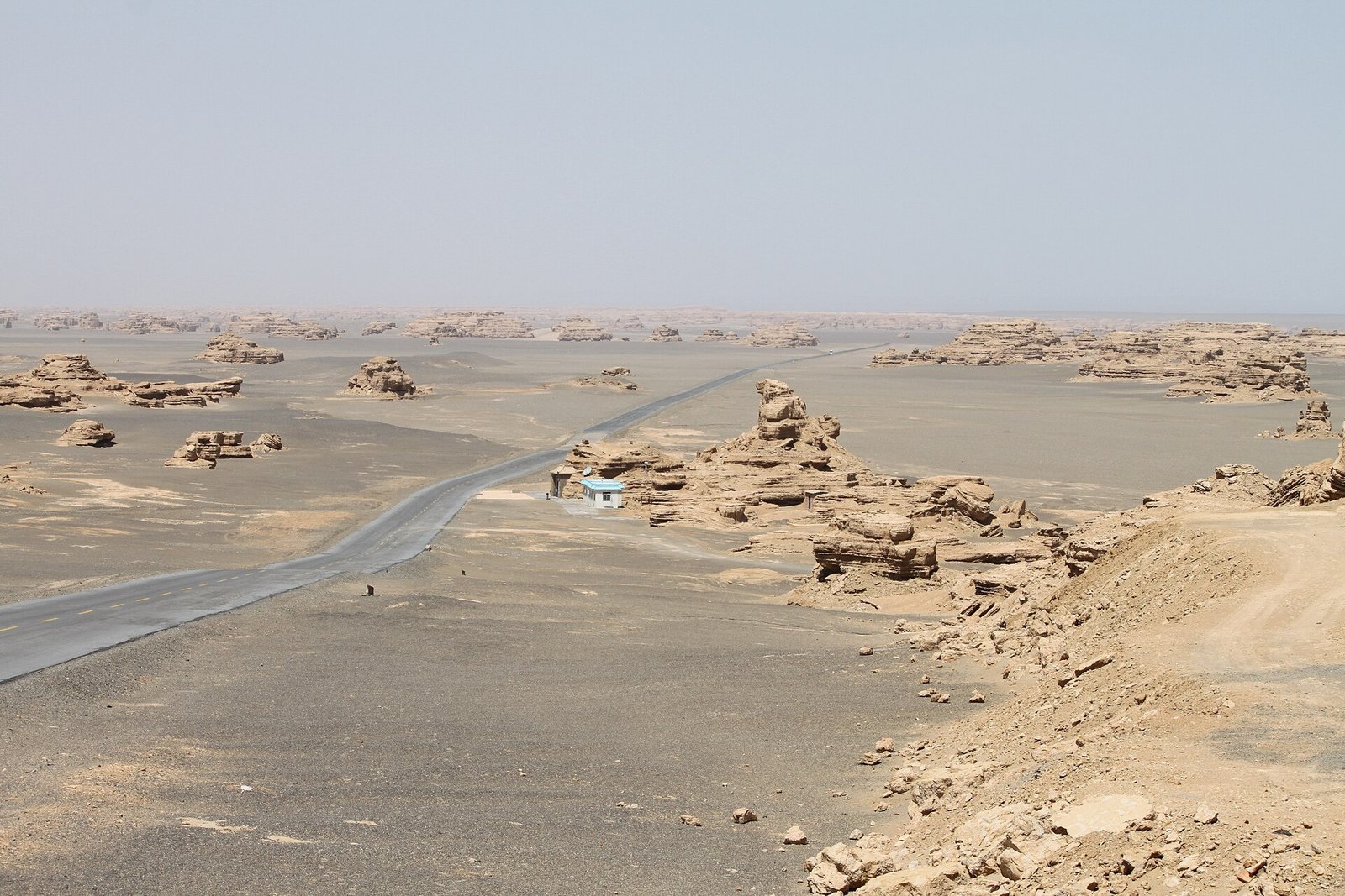 Wind-carved yardang formations in the Dunhuang Yardang National Geopark