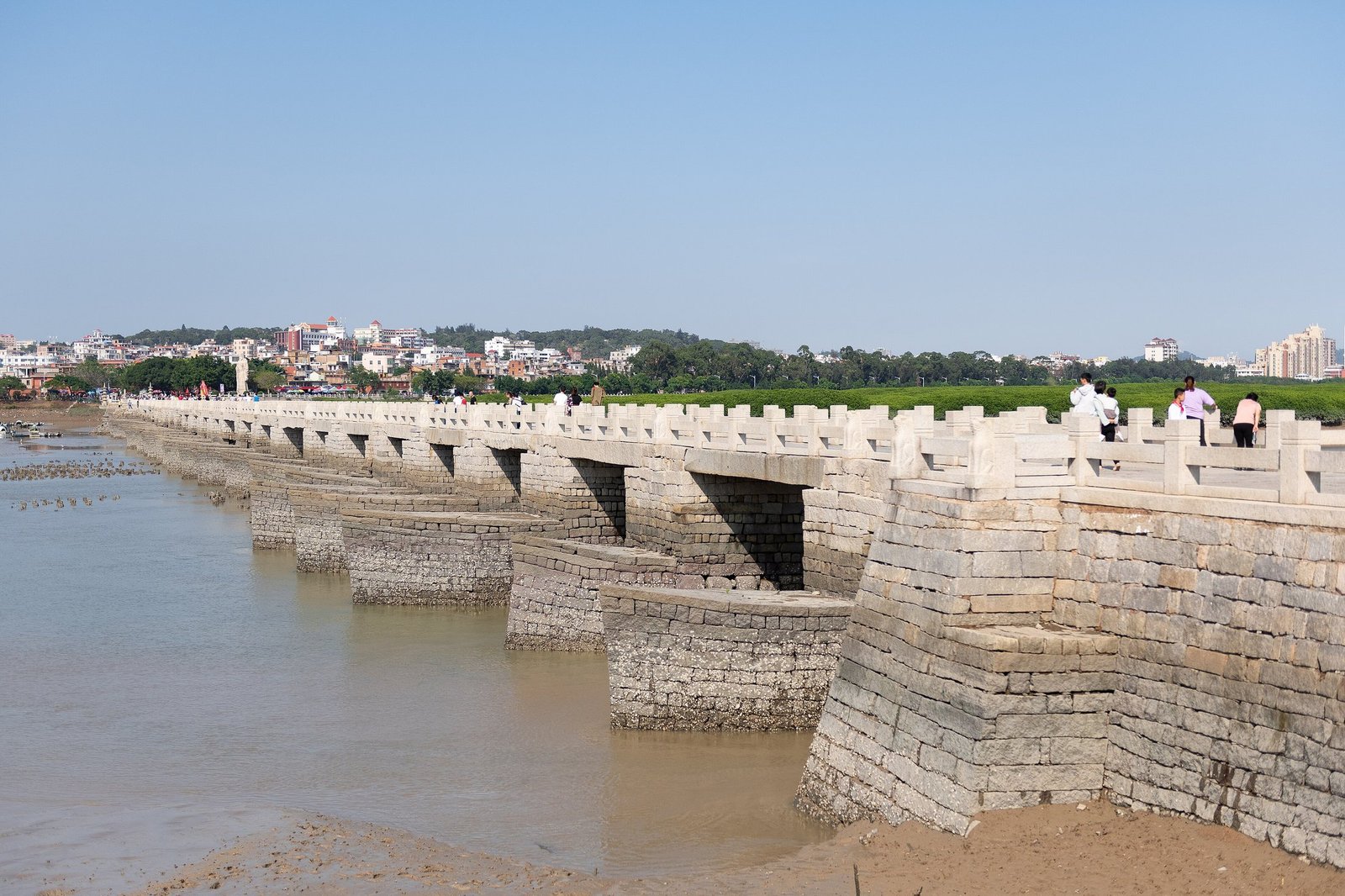 Luoyang Bridge, the ancient stone beam bridge, crossing the Luoyang River at Quanzhou