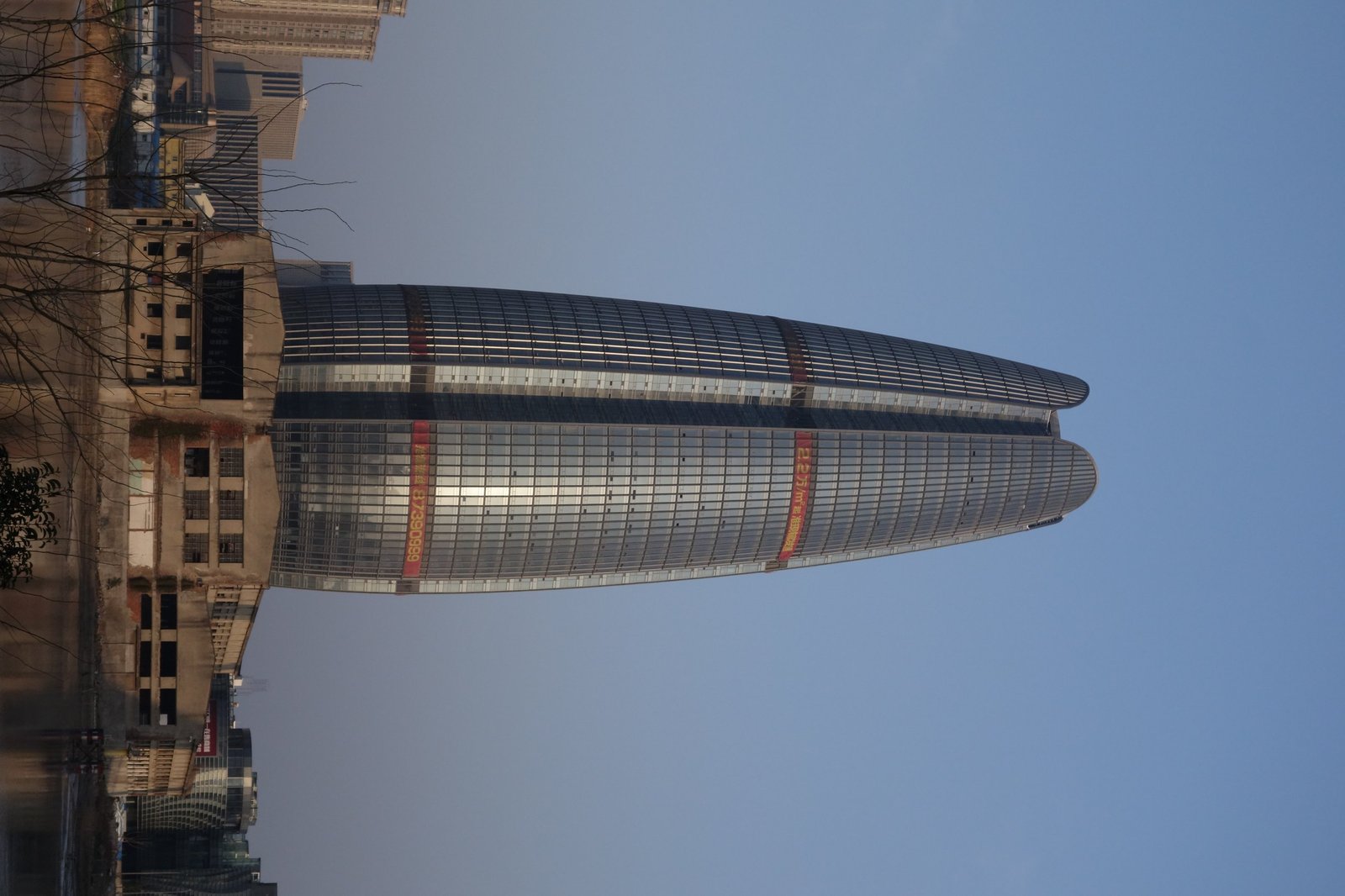 The Ningbo Fortune Center, the 188-metre tower nicknamed the corn building for its ribbed facade