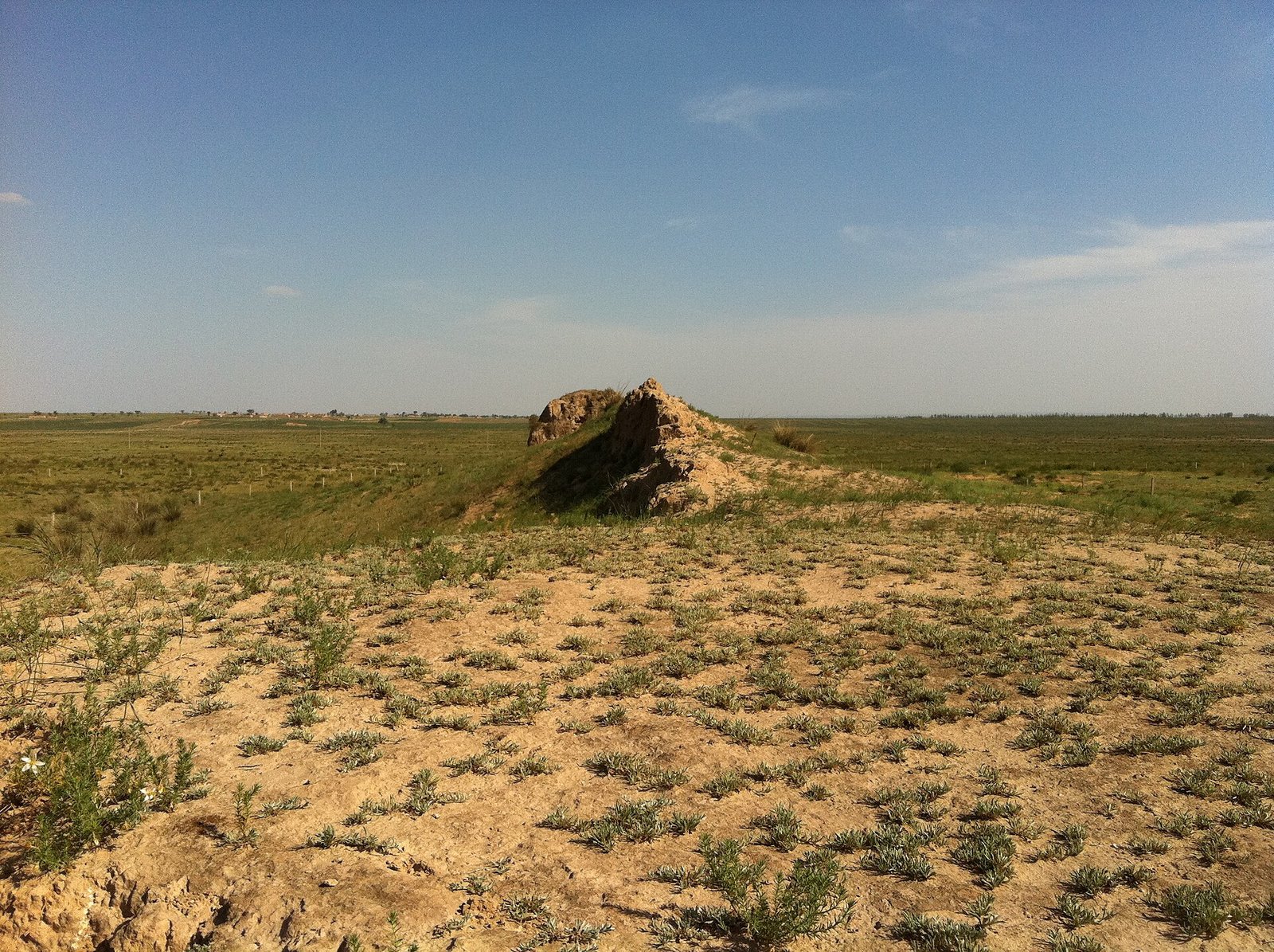 A ruined stretch of the Great Wall in the Ningxia desert