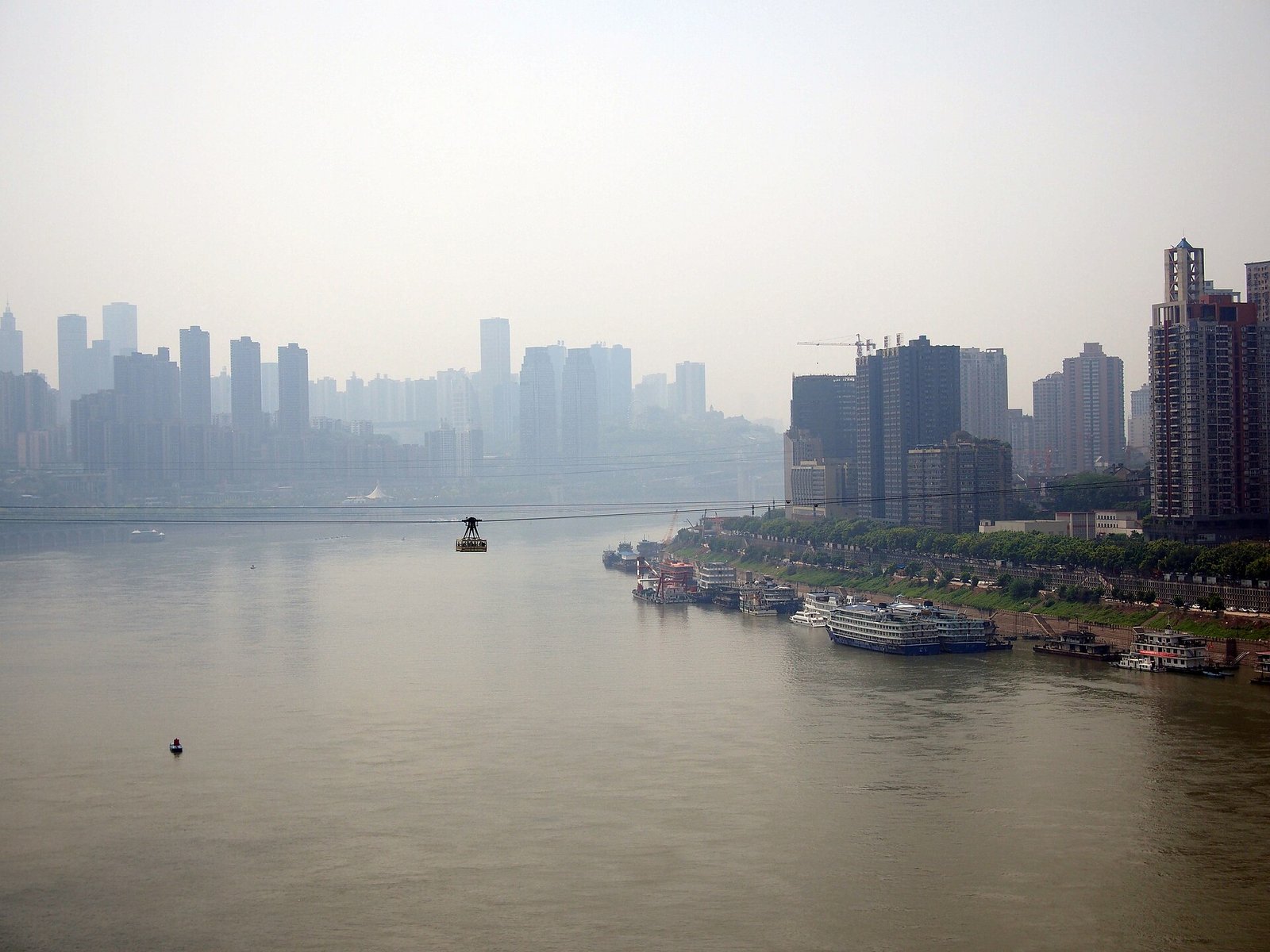 The Yangtze River Cableway crossing the Yangtze in Chongqing, one of the city's best-known Chongqing filming locations